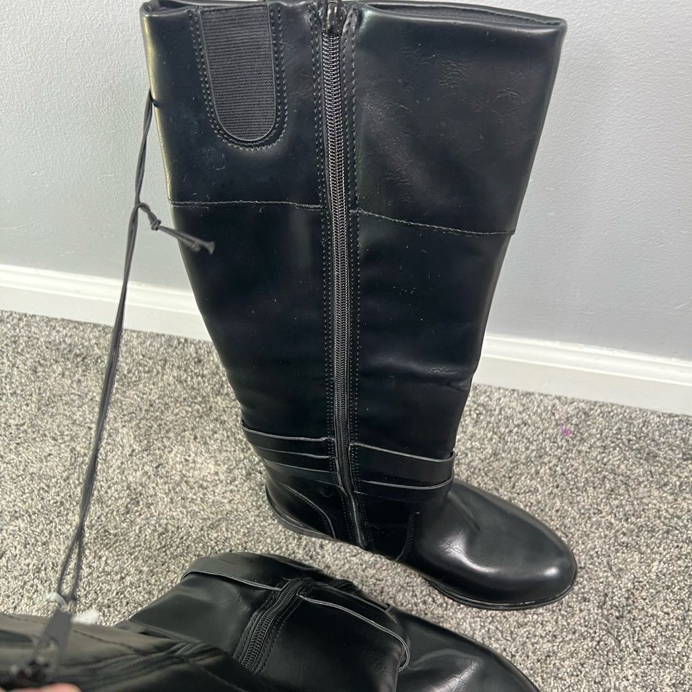 Sz 7M St. John’s Bay Black under the knee Boots Brand New $80 MSRP - Picture 5 of 11